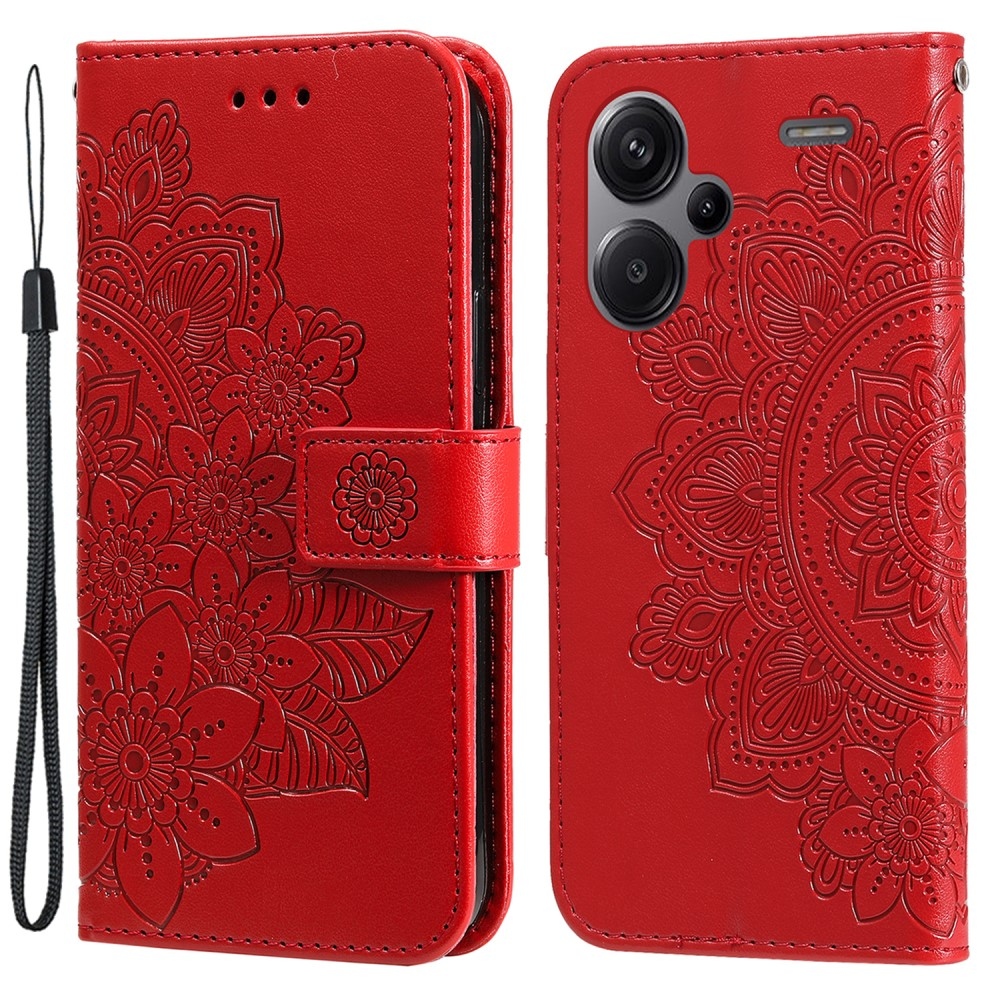 Mandala knížkové pouzdro na Xiaomi Redmi Note 13 Pro+ 5G - červené