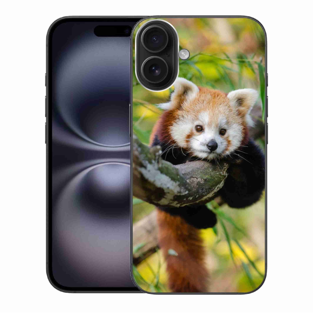 Gelový kryt mmCase na iPhone 16 Plus - panda červená