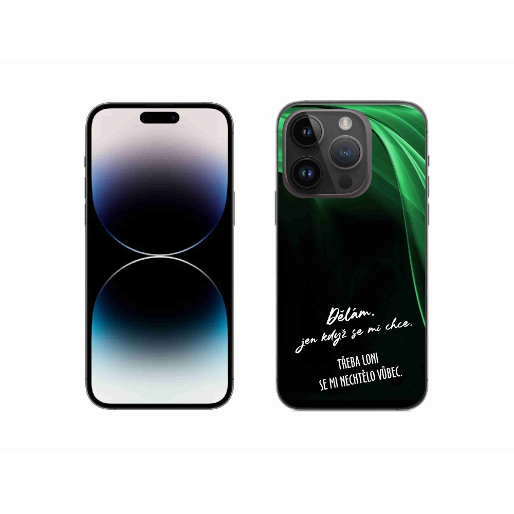 Gelový kryt mmCase na iPhone 14 Pro 6.1 - vtipný text 12 černé pozadí