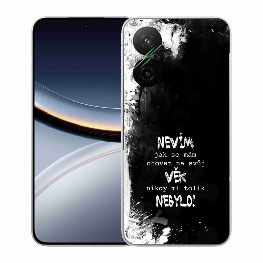 Gelový kryt mmCase na Xiaomi Poco F7 5G - vtipný text 14 černé pozadí