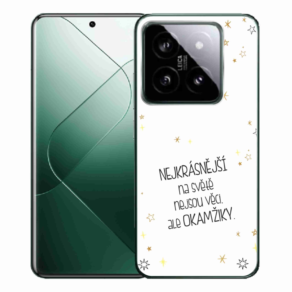 Gelový kryt mmCase na Xiaomi 14 Pro - citát 4 bílé pozadí
