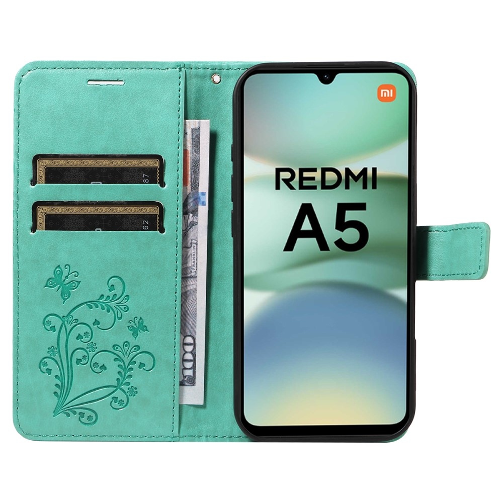 Big Butterfly knížkové pouzdro na Xiaomi Redmi A5 (171.7x77.8x8.3mm) - modrozelené
