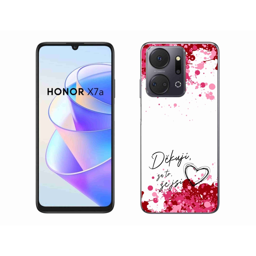 Gelový kryt mmCase na Honor X7a - zamilovaný text 2 bílé pozadí