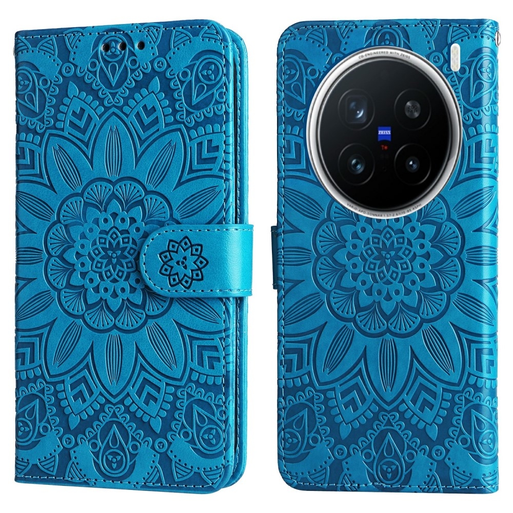 Sunflower knížkové pouzdro na Vivo X200 Pro 5G - modré