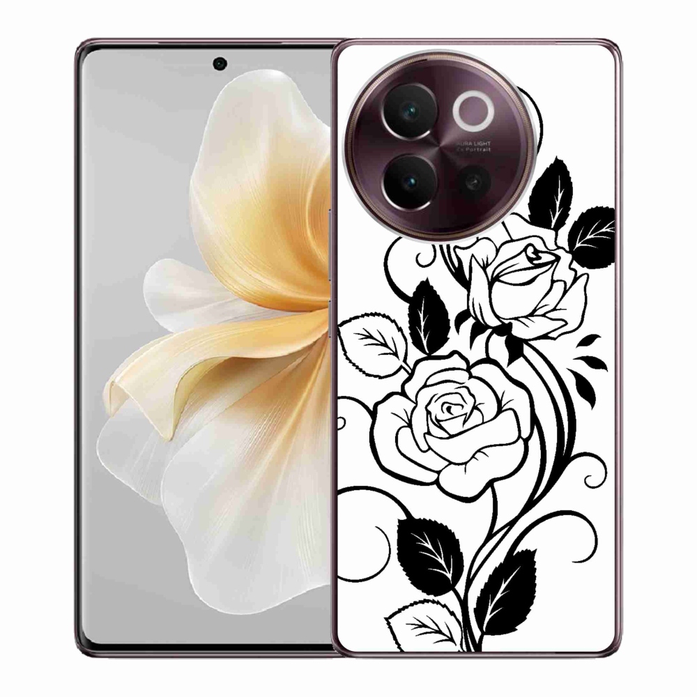 Gelový kryt mmCase na Vivo V40 Lite 5G - černobílá růže