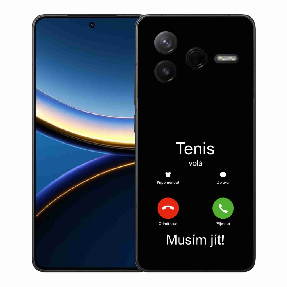 Gelový kryt mmCase na Xiaomi Poco F7 Pro - tenis volá černé pozadí