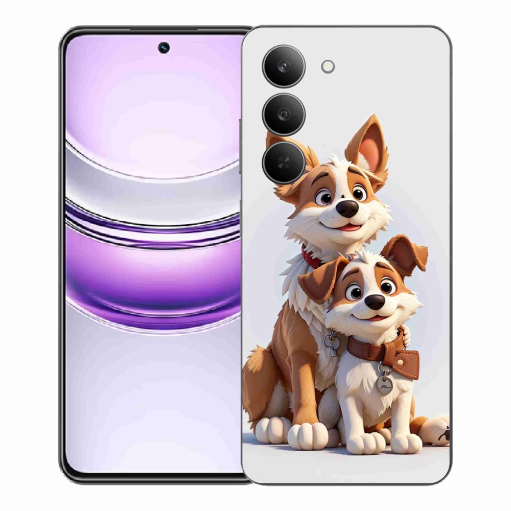 Gelový kryt mmCase na Realme 14x 5G - kreslení psi