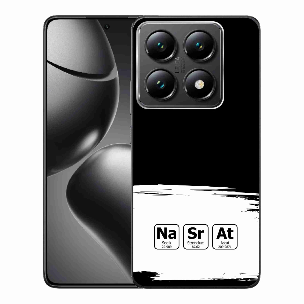 Gelový kryt mmCase na Xiaomi 14T Pro - chemické prvky bíločerné pozadí