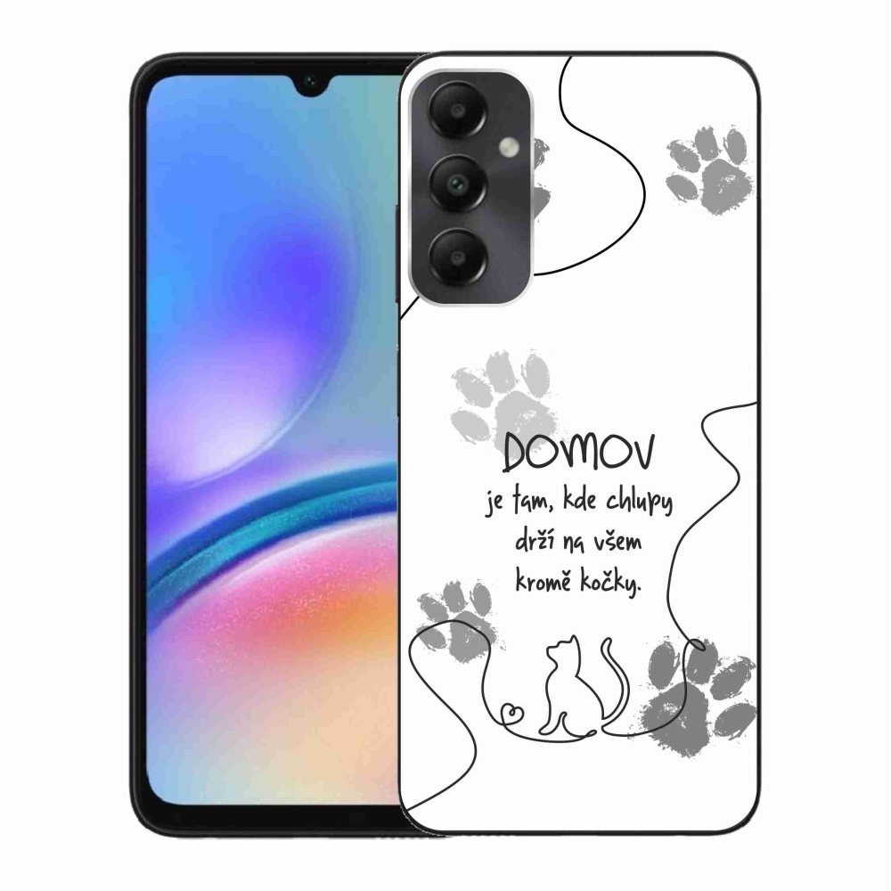 Gelový kryt mmCase na Samsung Galaxy A05s - kočičí motiv bílé pozadí