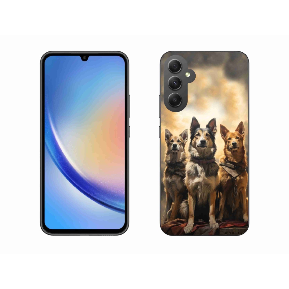 Gelový kryt mmCase na Samsung Galaxy A34 5G - tři psi