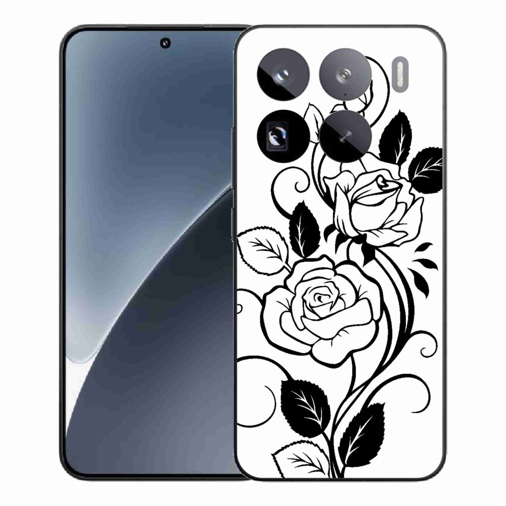 Gelový kryt mmCase na Xiaomi 15 Pro - černobílá růže