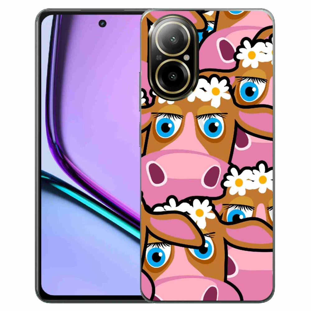Gelový kryt mmCase na Realme C67 - kreslené kravičky
