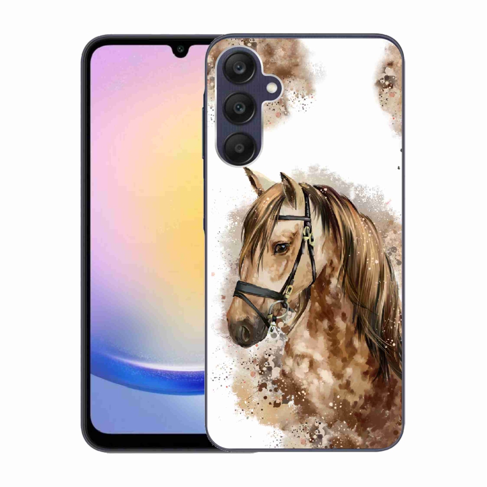 Gelový kryt mmCase na Samsung Galaxy A25 5G - hnědý kreslený kůň