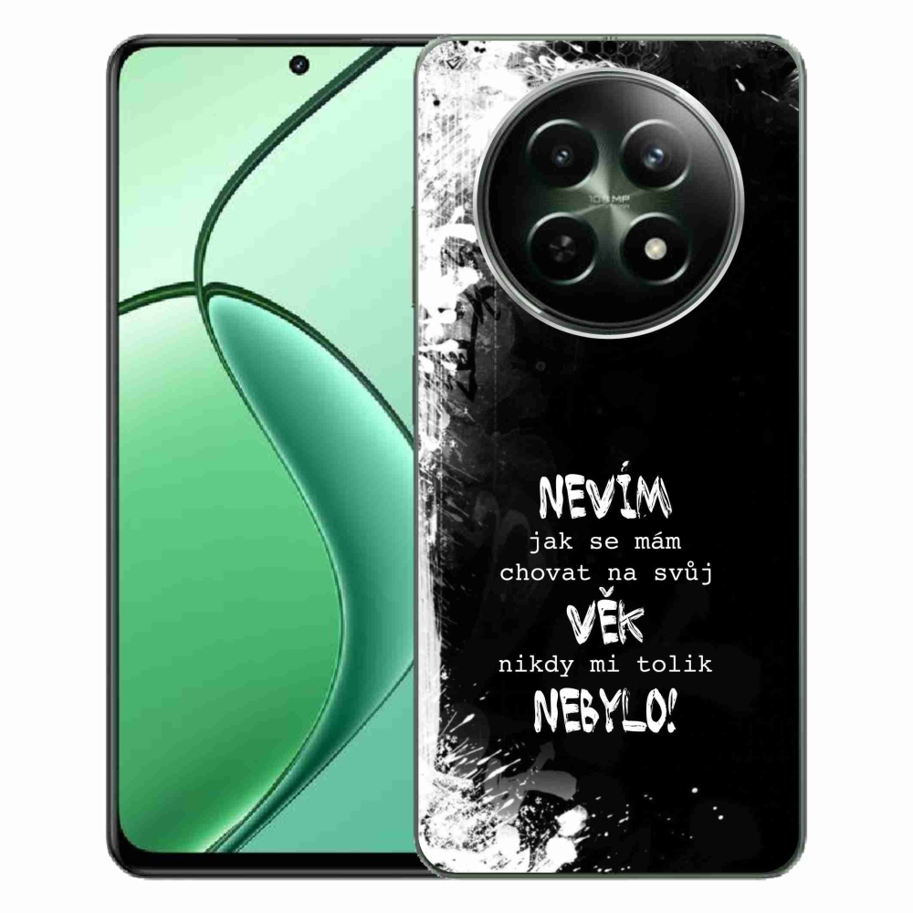 Gelový kryt mmCase na Realme 12 5G/12x 5G - vtipný text 14 černé pozadí