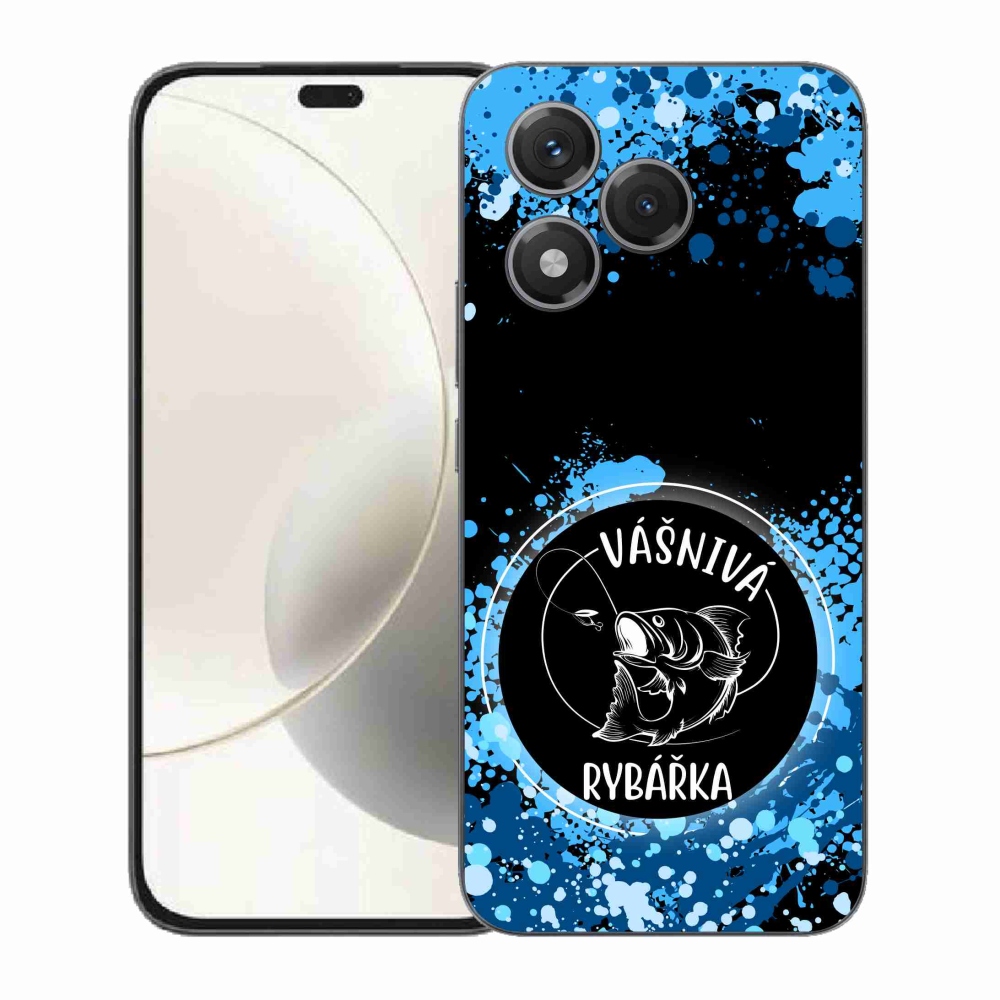 Gelový kryt mmCase na Honor 400 Lite - vášnivá rybářka černé pozadí