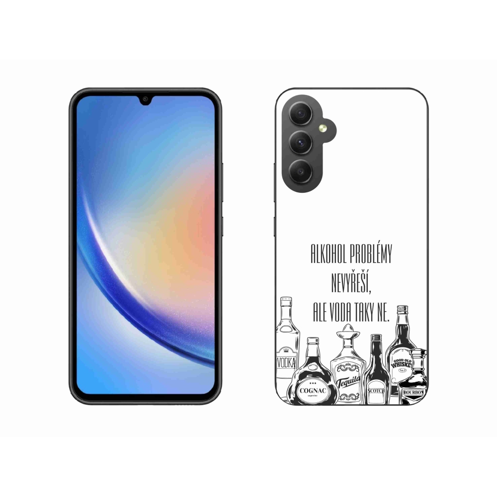 Gelový kryt mmCase na Samsung Galaxy A34 5G - vtipný text bílé pozadí