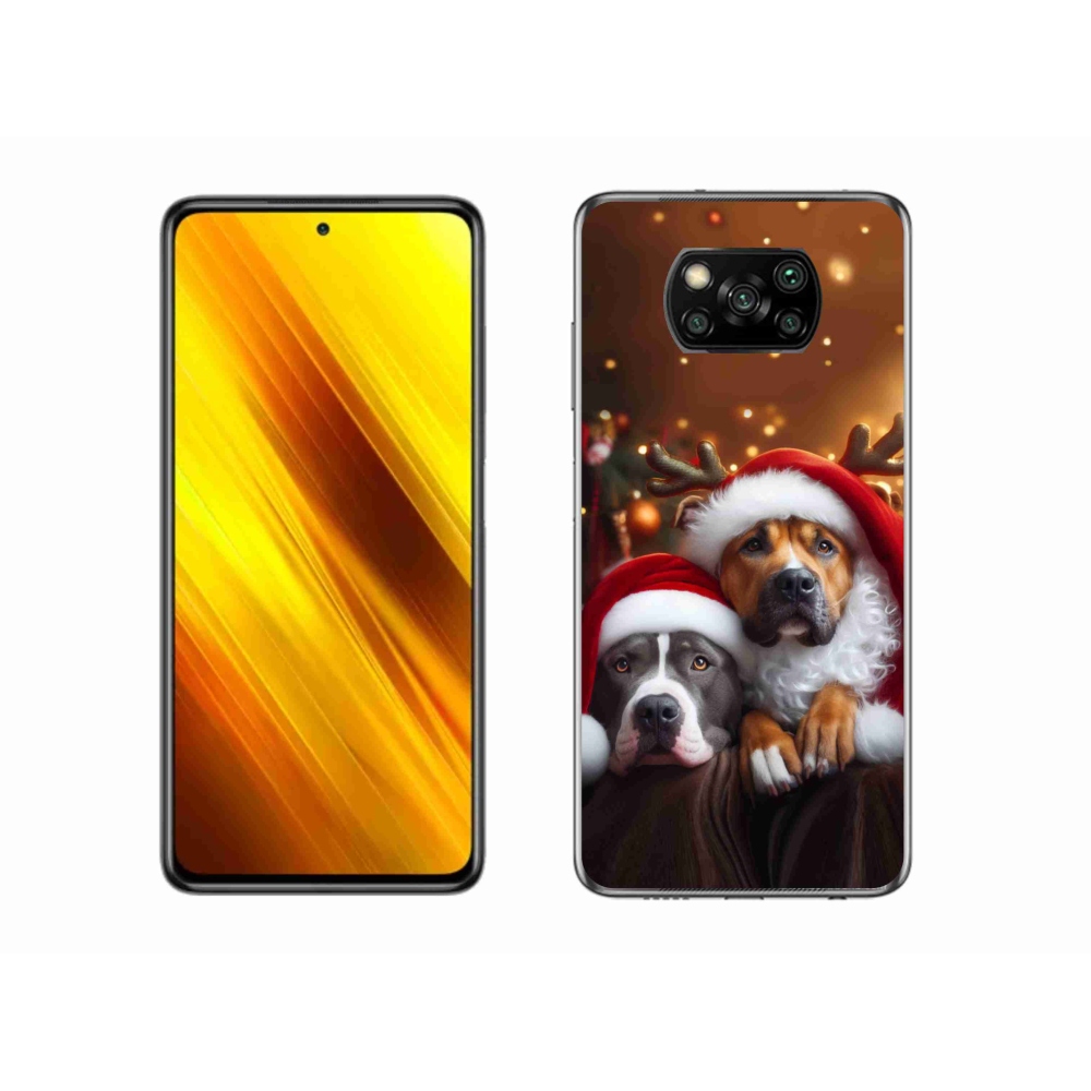 Gelový kryt mmCase na Xiaomi Poco X3 - vánoční psi