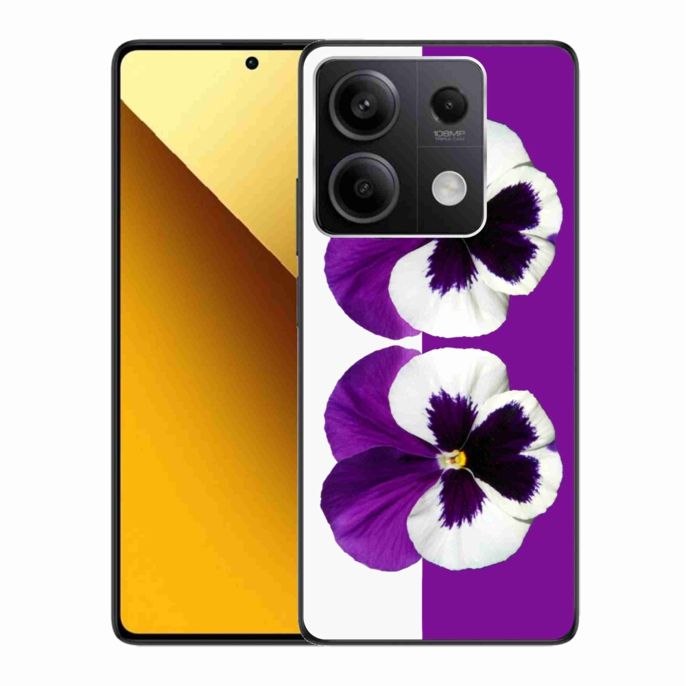 Gelový kryt mmCase na Xiaomi Redmi Note 13 5G - fialovobílý květ
