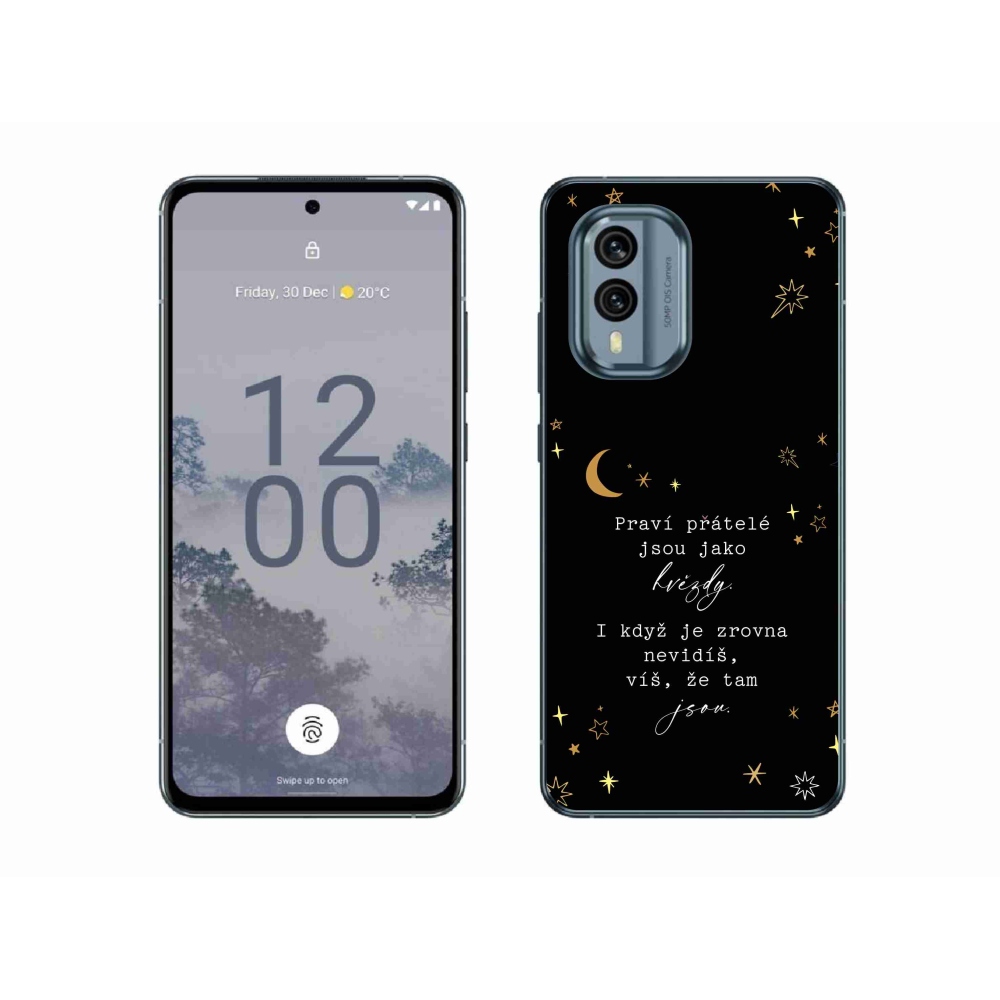 Gelový kryt mmCase na Nokia X30 5G - citát 6 černé pozadí