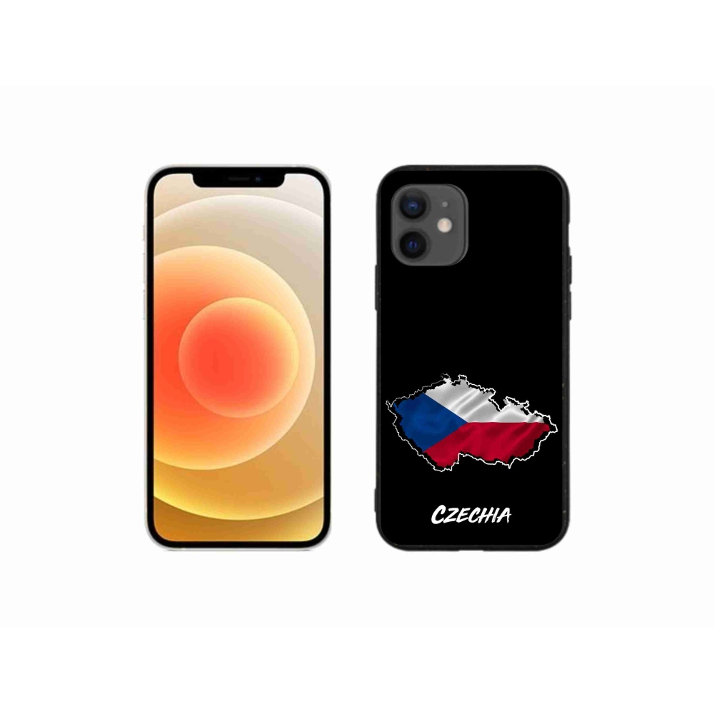 Gelový kryt mmCase na iPhone 12 mini - Czechia černé pozadí