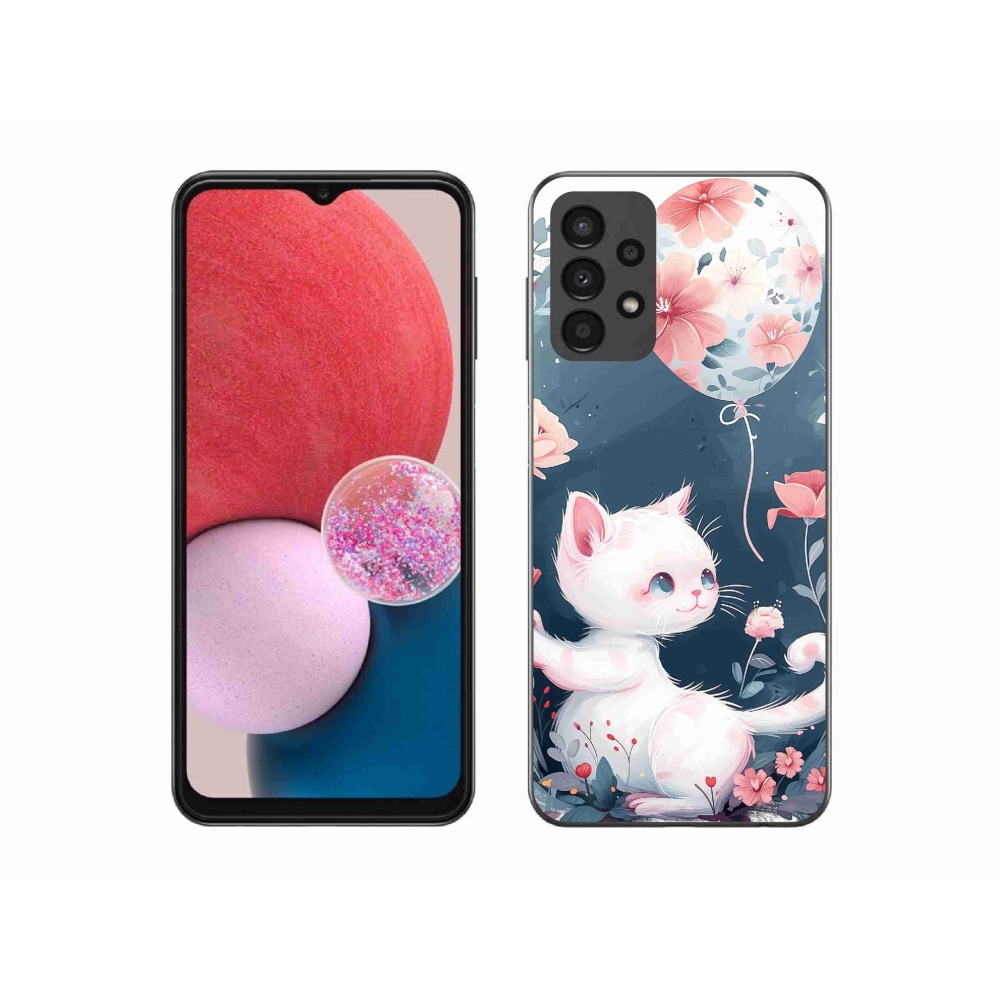 Gelový kryt mmCase na Samsung Galaxy A13 4G - kotě s balónkem