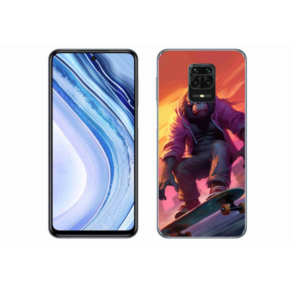 Gelový kryt mmCase na Xiaomi Redmi Note 9S - gorila na skateboardu