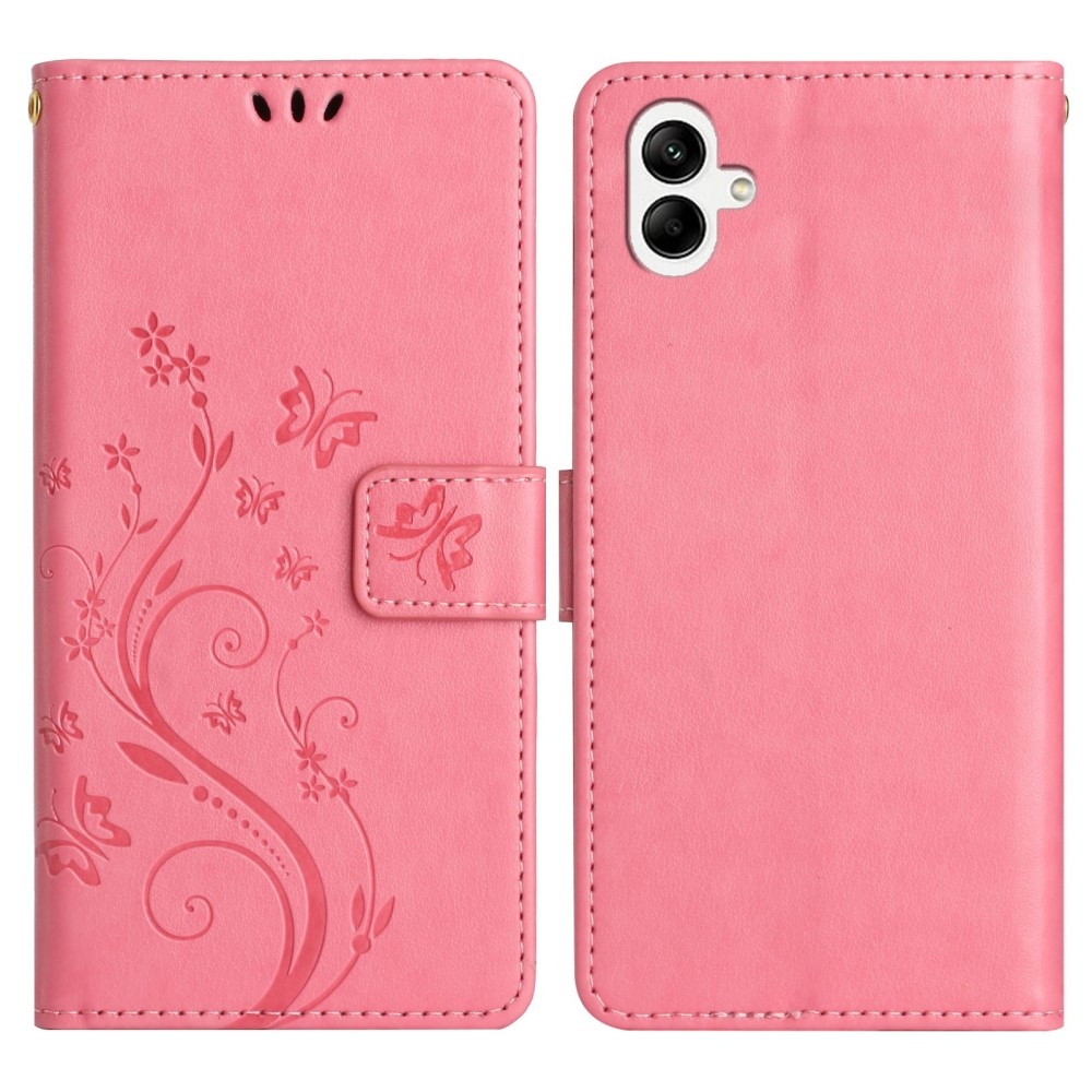 Flowers knížkové pouzdro na Samsung Galaxy A06 4G - růžové