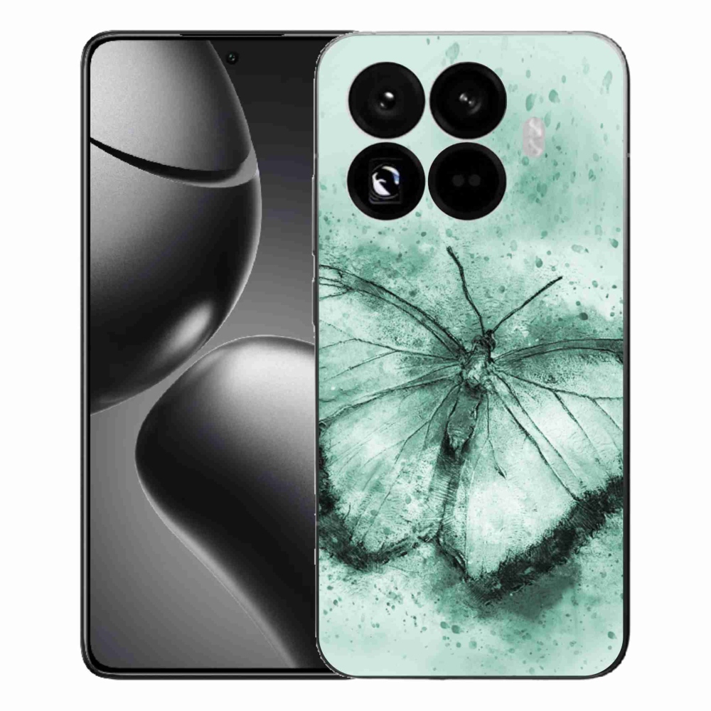 Gelový kryt mmCase na Xiaomi 15T Pro - zelený motýl
