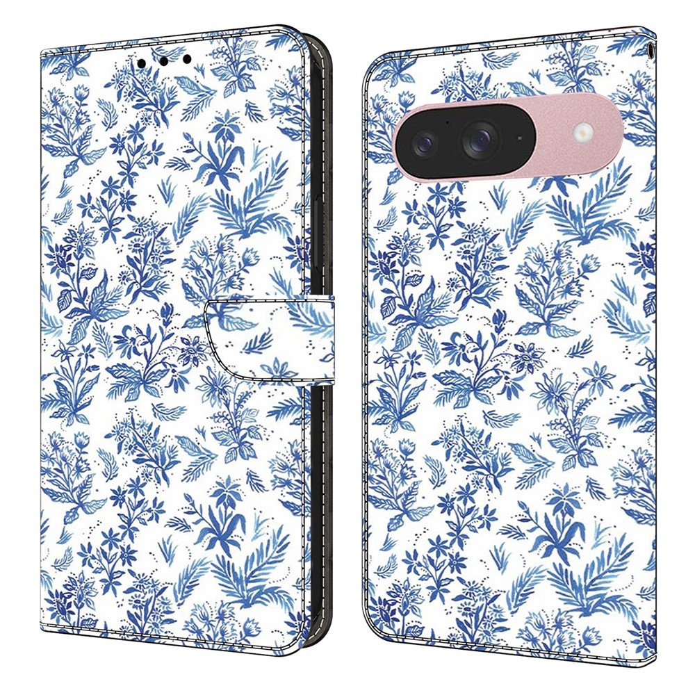 Smooth knížkové pouzdro na Google Pixel 10 Pro/Pixel 10 - modré květiny