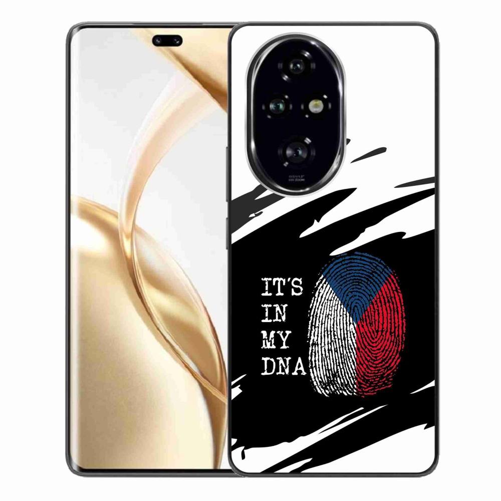 Gelový kryt mmCase na Honor 200 Pro 5G - vlajka otisk prstu černobílé pozadí