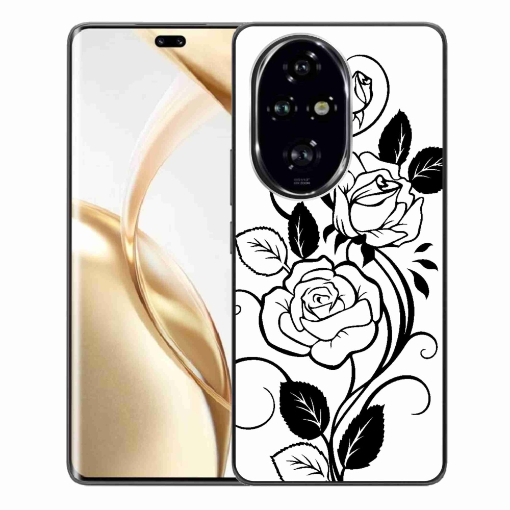 Gelový kryt mmCase na Honor 200 Pro 5G - černobílá růže