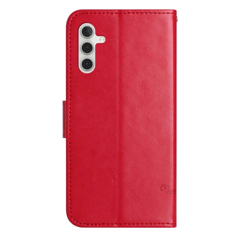 Flower knížkové pouzdro na Samsung Galaxy A36 5G - červené