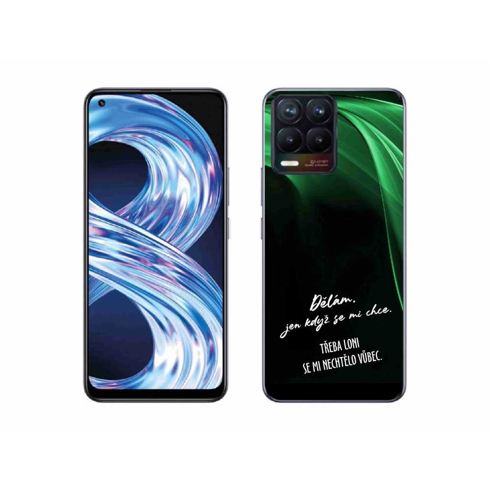 Gelový kryt mmCase na Realme 8 4G - vtipný text 12 černé pozadí