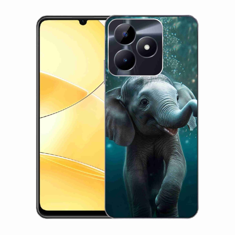 Gelový kryt mmCase na Realme C51/C53 - slůně pod vodou