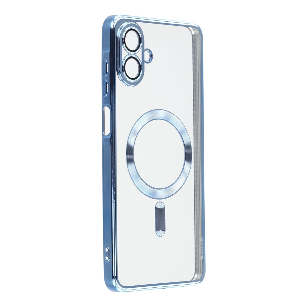 Clear obal s ochranou fotoaparátu a podporou MagSafe na Samsung Galaxy A07 4G - modrý