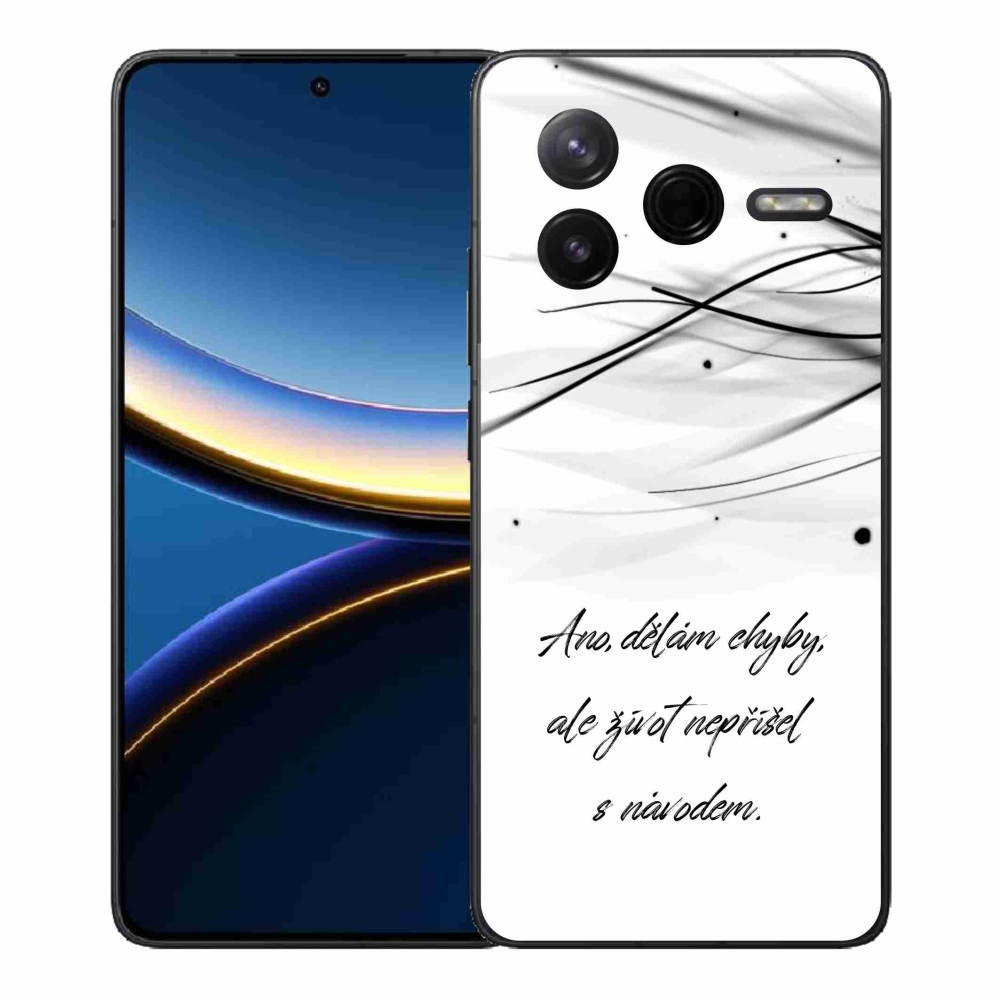 Gelový kryt mmCase na Xiaomi Poco F7 Pro - citát bílé pozadí