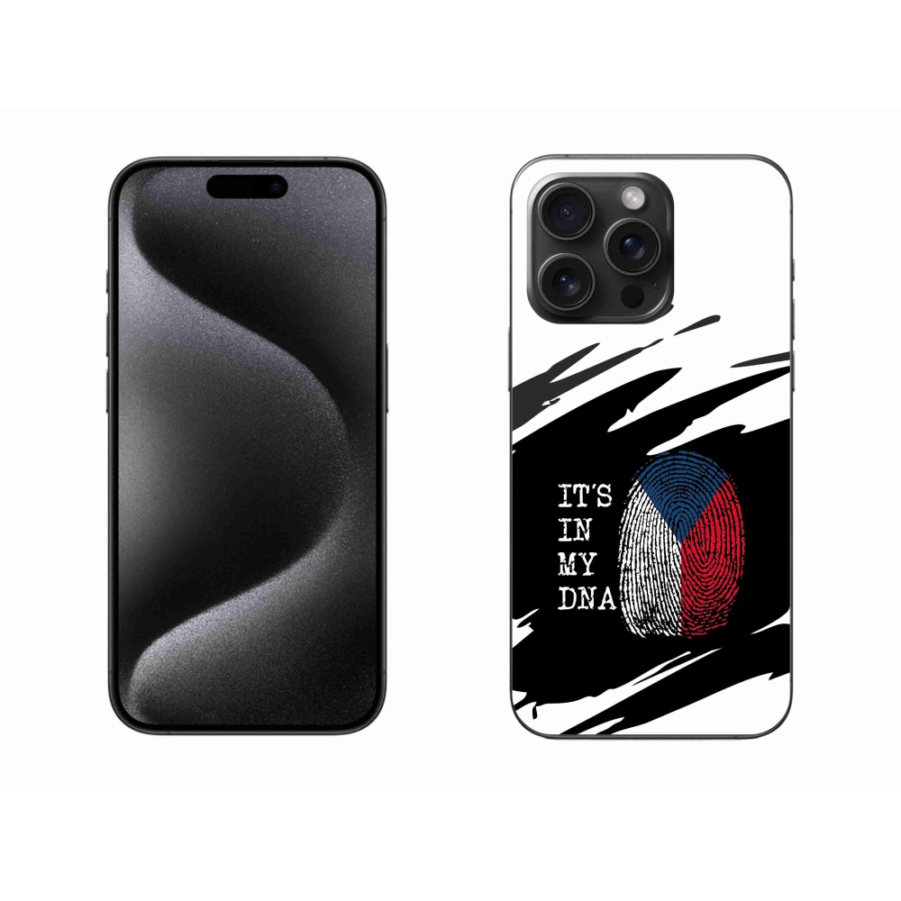 Gelový kryt mmCase na iPhone 15 Pro Max - vlajka otisk prstu černobílé pozadí