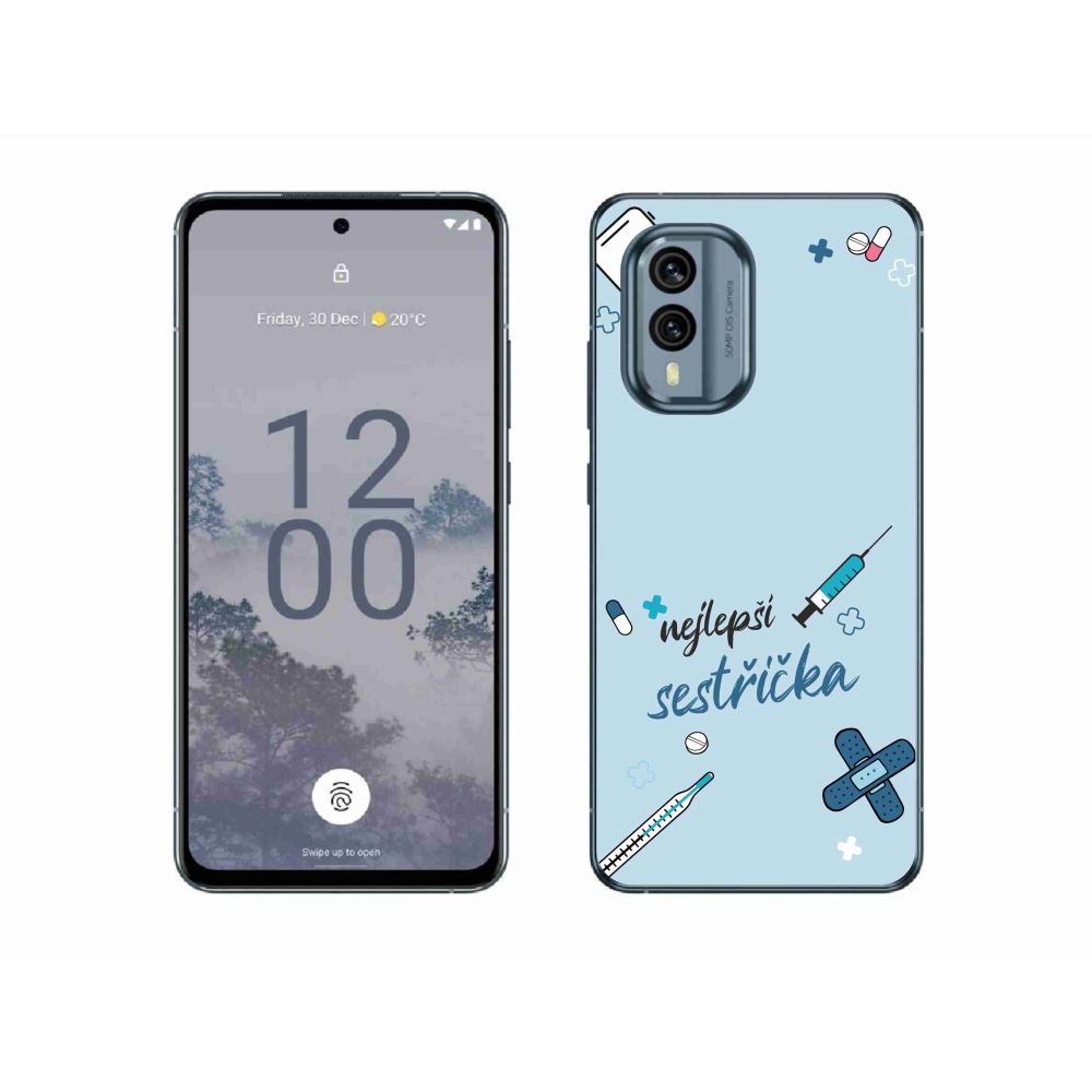 Gelový kryt mmCase na Nokia X30 5G - nejlepší sestřička modré pozadí