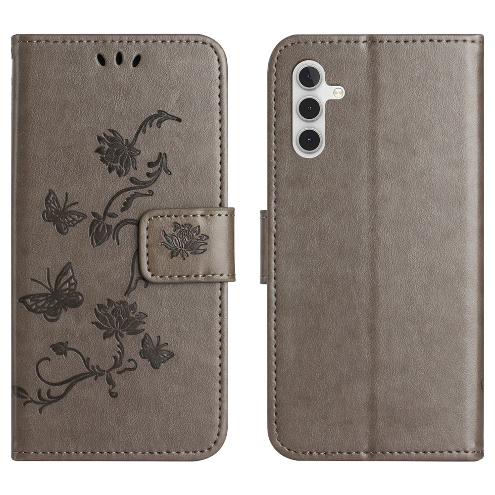 Flower knížkové pouzdro na Samsung Galaxy S25 FE - šedé