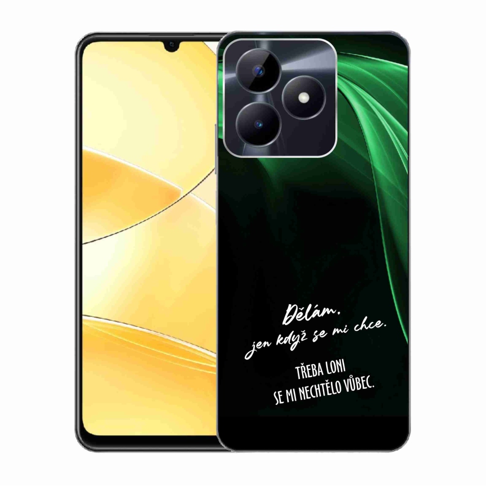Gelový kryt mmCase na Realme C51/C53 - vtipný text 12 černé pozadí