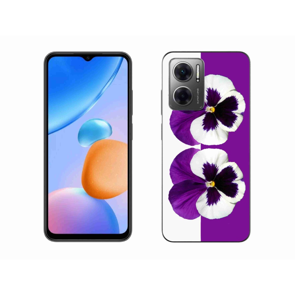 Gelový kryt mmCase na Xiaomi Redmi 10 5G - fialovobílý květ