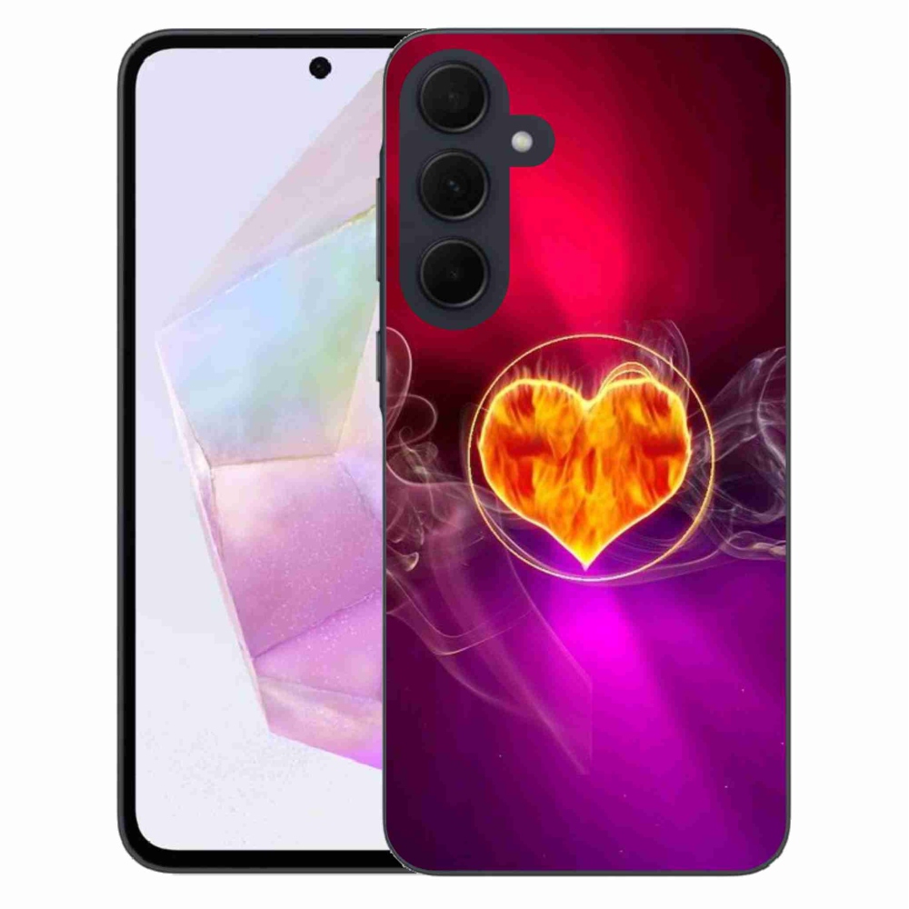 Gelový kryt mmCase na Samsung Galaxy A35 5G - ohnivé srdce