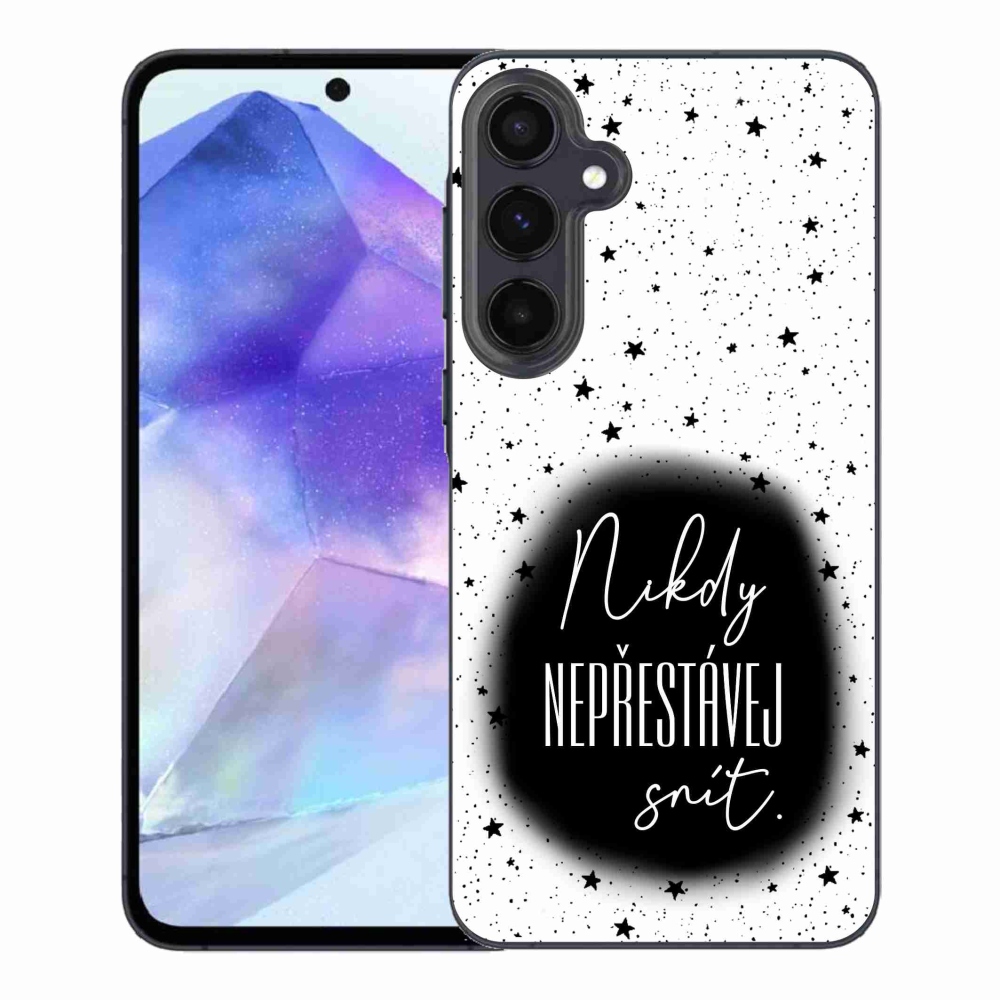 Gelový kryt mmCase na Samsung Galaxy A55 5G - citát 1 černobílé pozadí