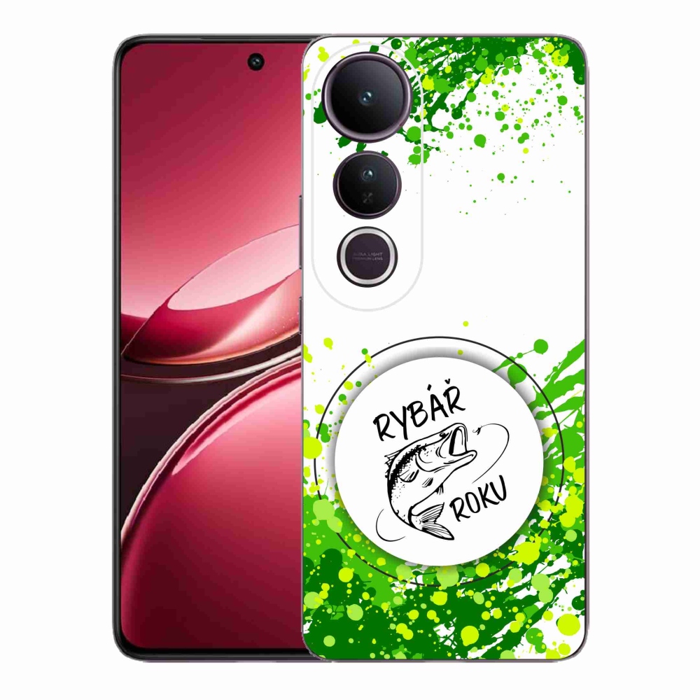 Gelový kryt mmCase na Vivo V50 Lite 4G/5G - rybář roku bílé pozadí