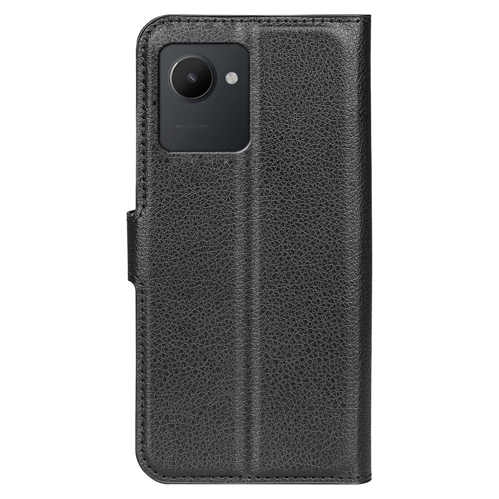 Litchi knížkové pouzdro na Realme C30 - černé
