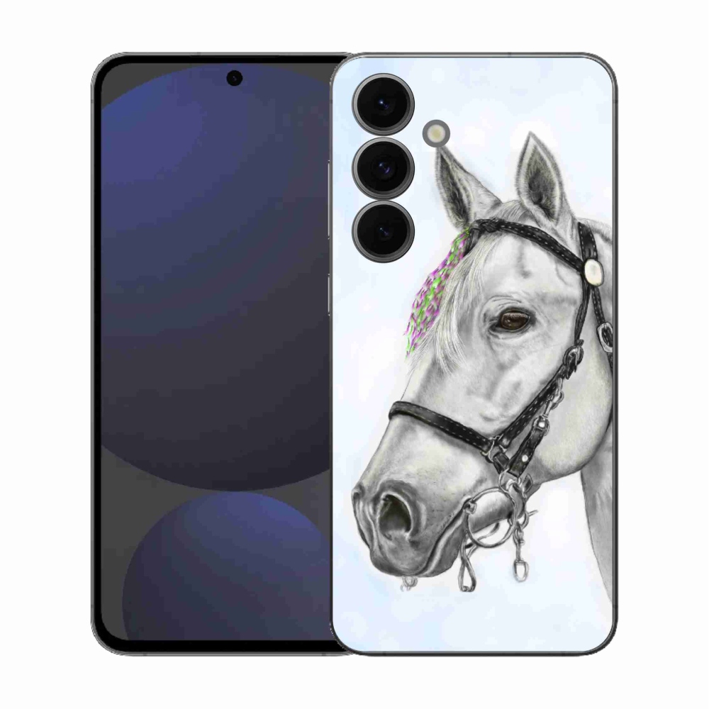 Gelový kryt mmCase na Samsung Galaxy S25 FE - bílý kůň 1