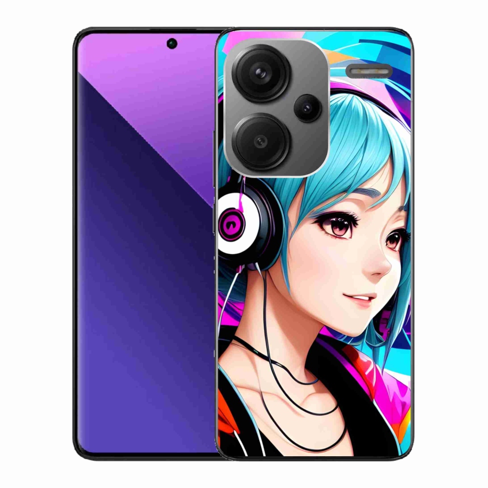 Gelový kryt mmCase na Xiaomi Redmi Note 13 Pro+ 5G - dívka se sluchátky