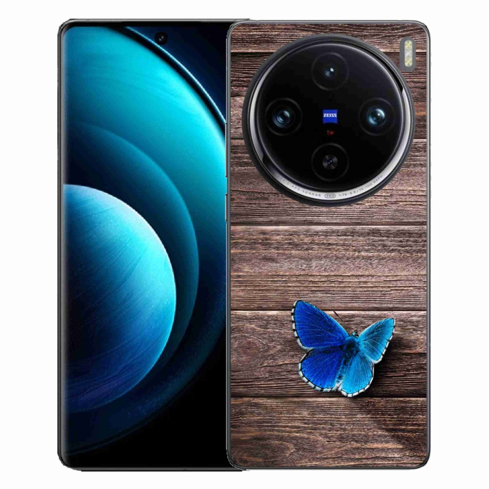 Gelový kryt mmCase na Vivo X100 Pro 5G - modrý motýl 1