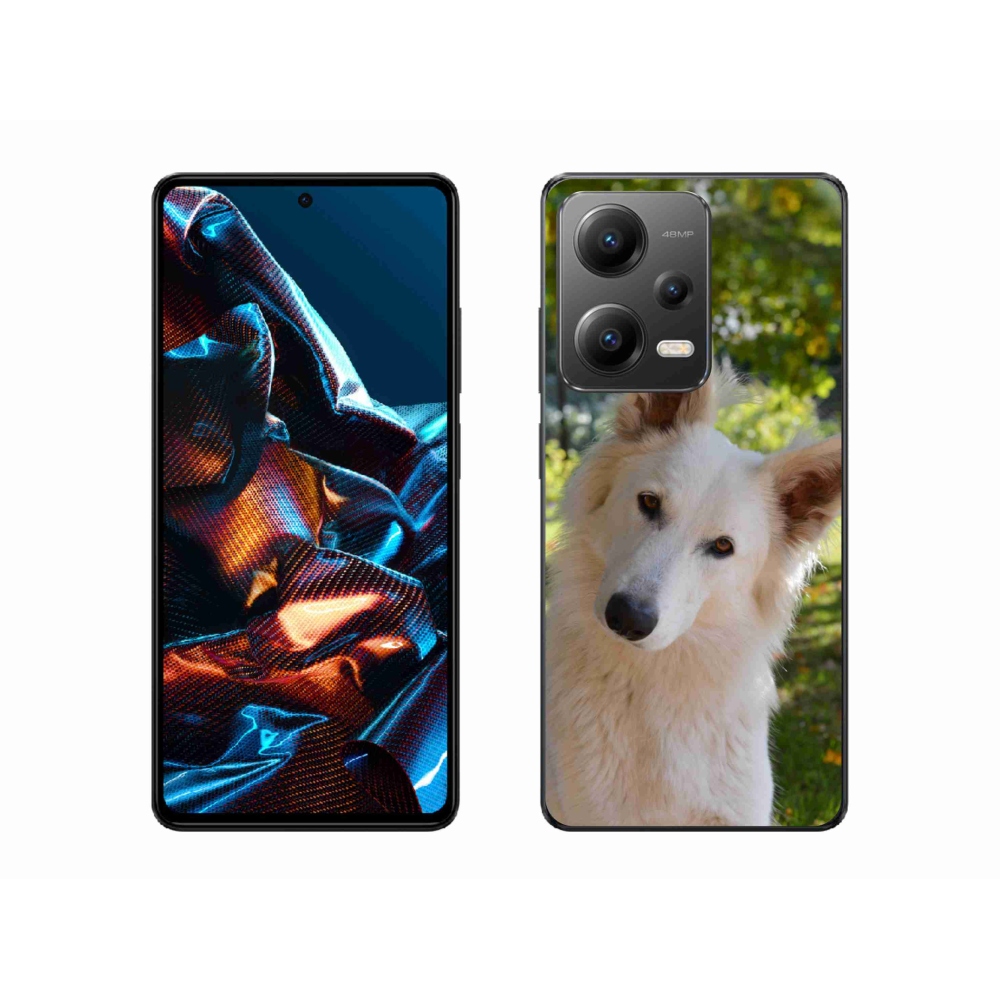 Gelový kryt mmCase na mobil Xiaomi Redmi Note 12 Pro 5G - bílý švýcarský ovčák 1