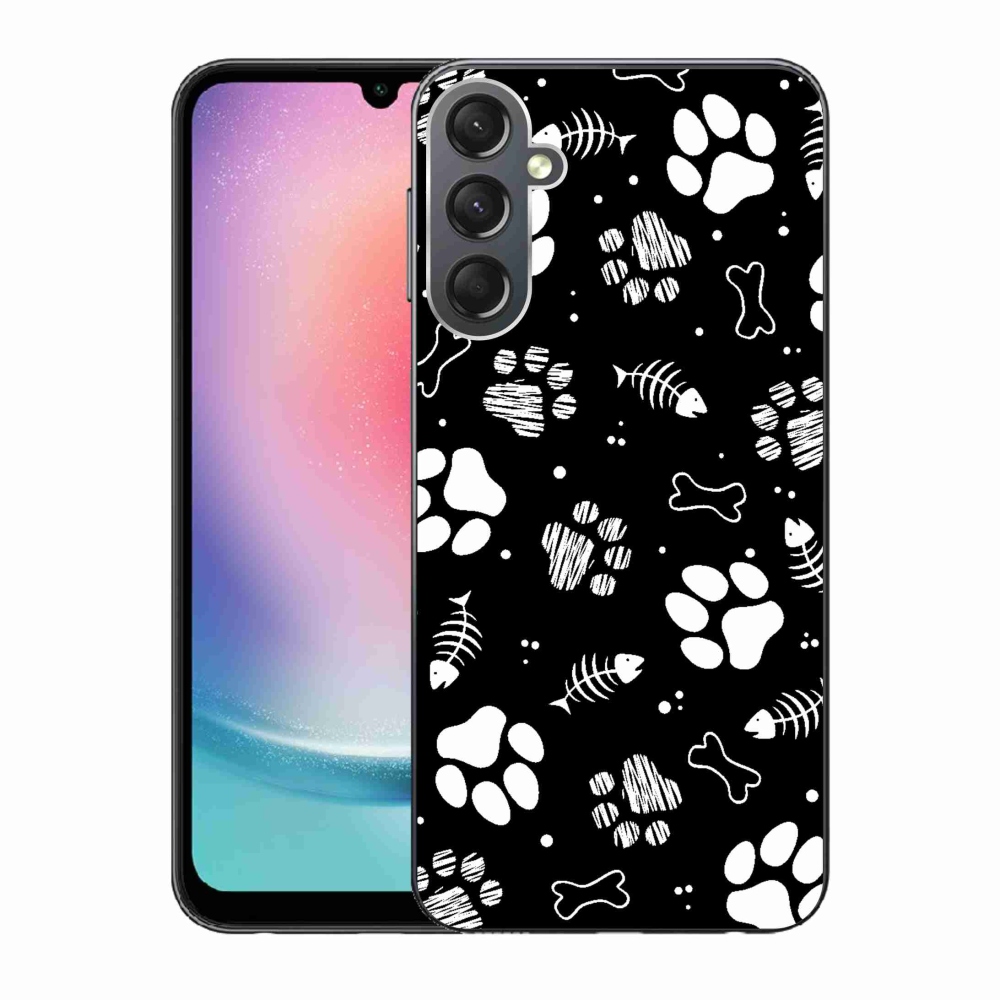 Gelový kryt mmCase na Samsung Galaxy A24 - psí tlapky